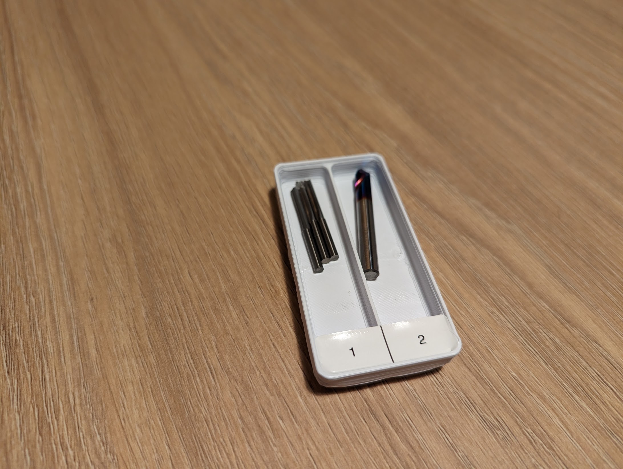 Gridfinity endmill tray with label