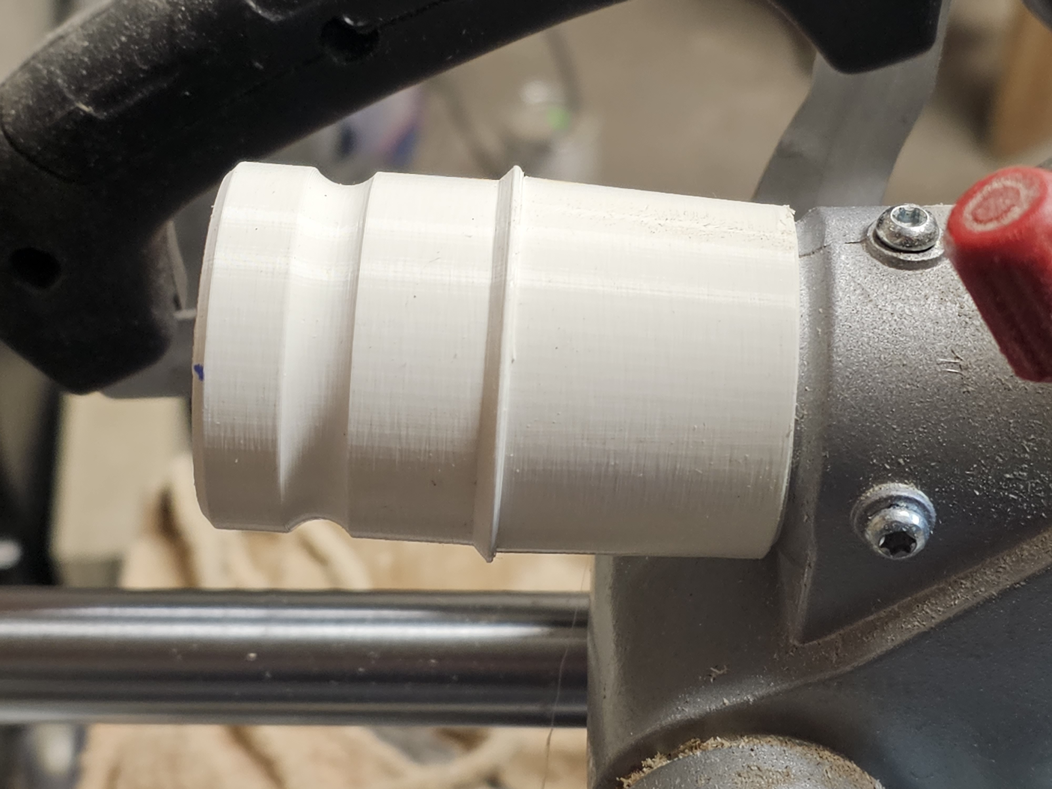 Camlock vacuum adapter for Metabo KGS254M Miter Saw