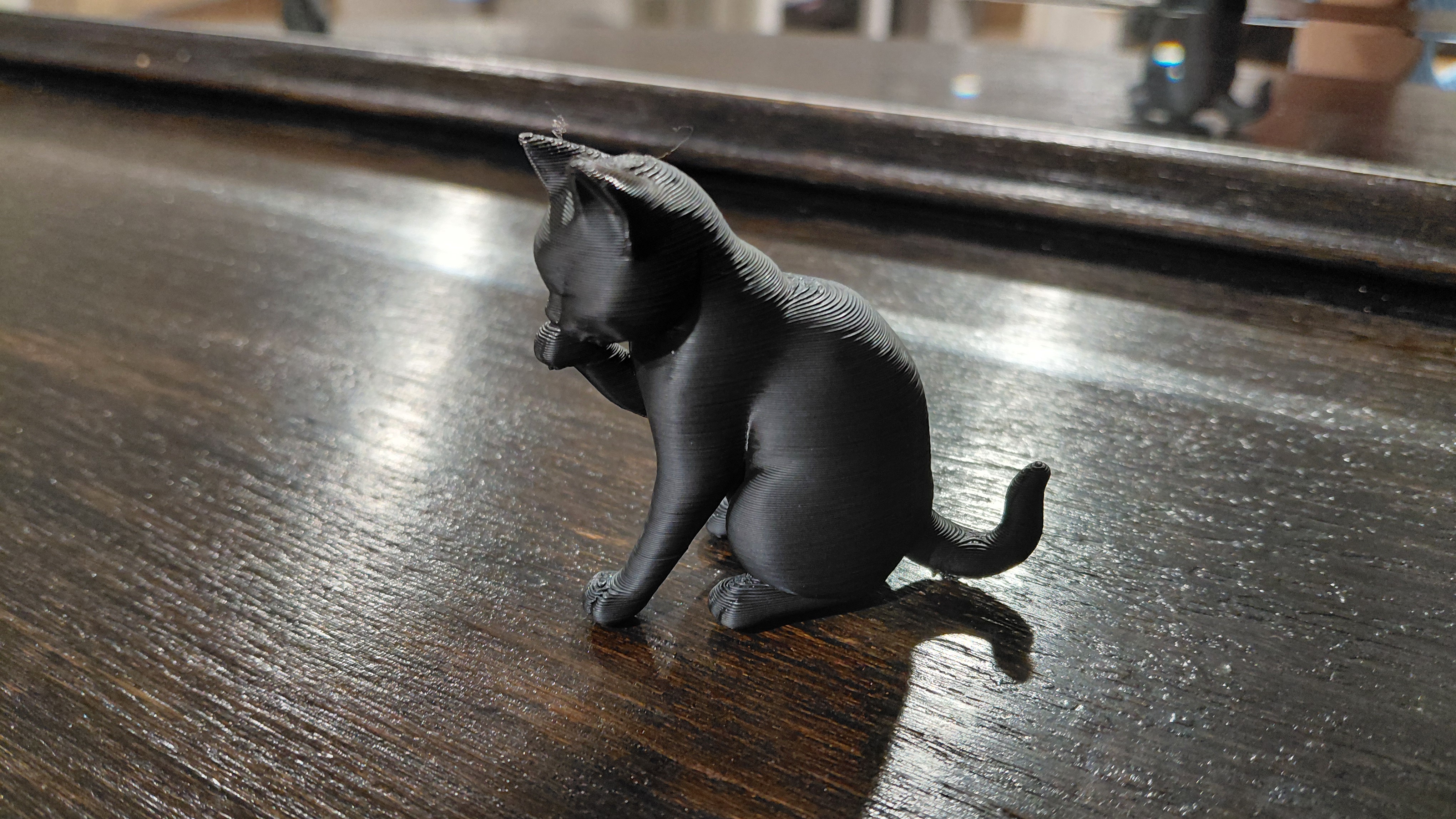 Modern Black Cat Figurine Art