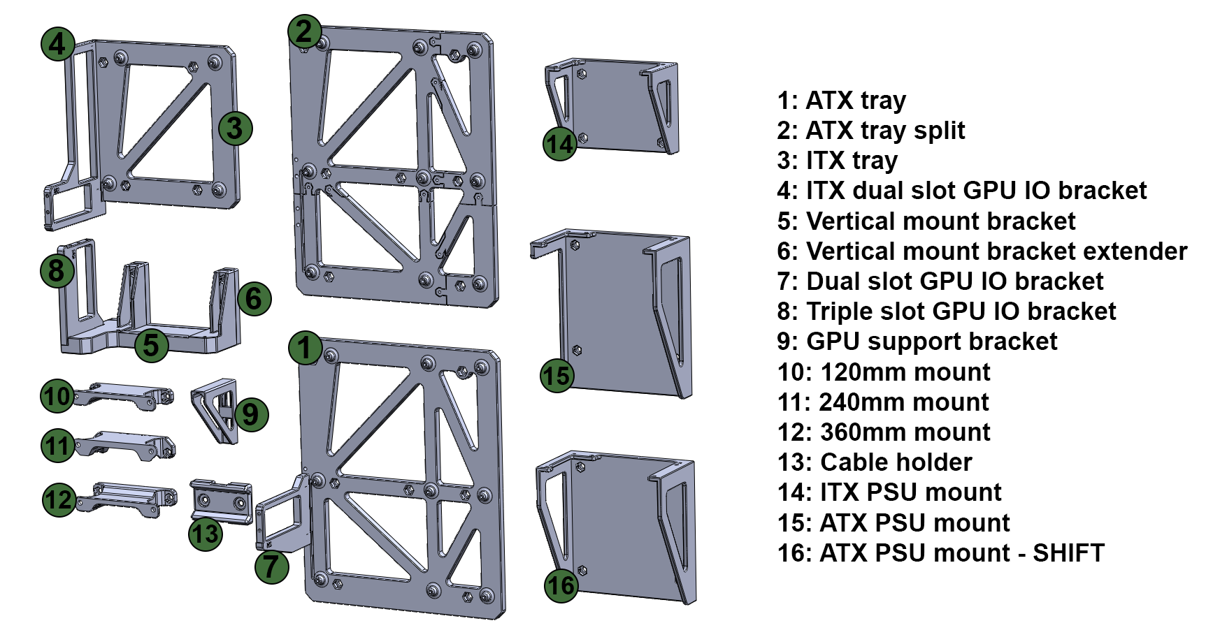 3D printable open frame PC case - photo 2