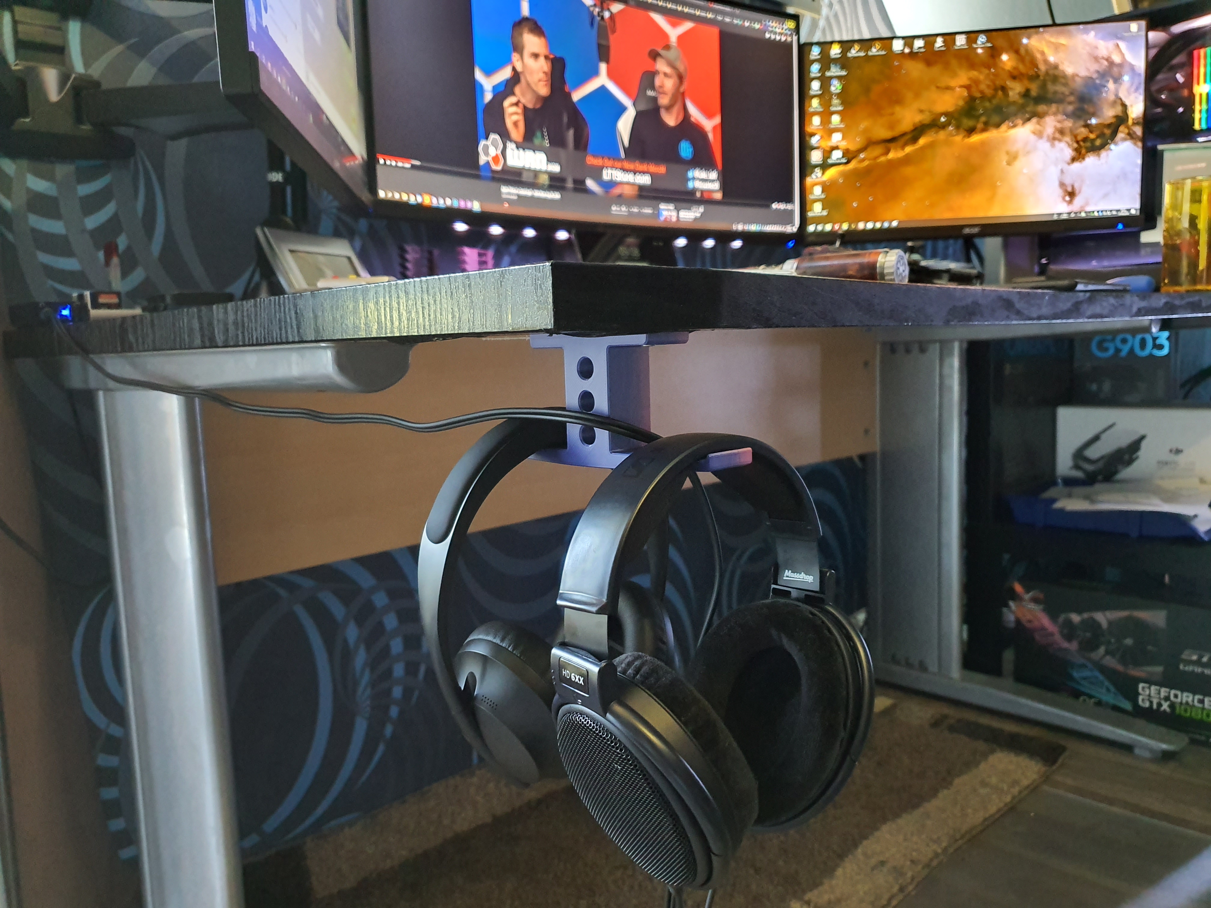 Dual Headphone Holder (under desk) - photo 2