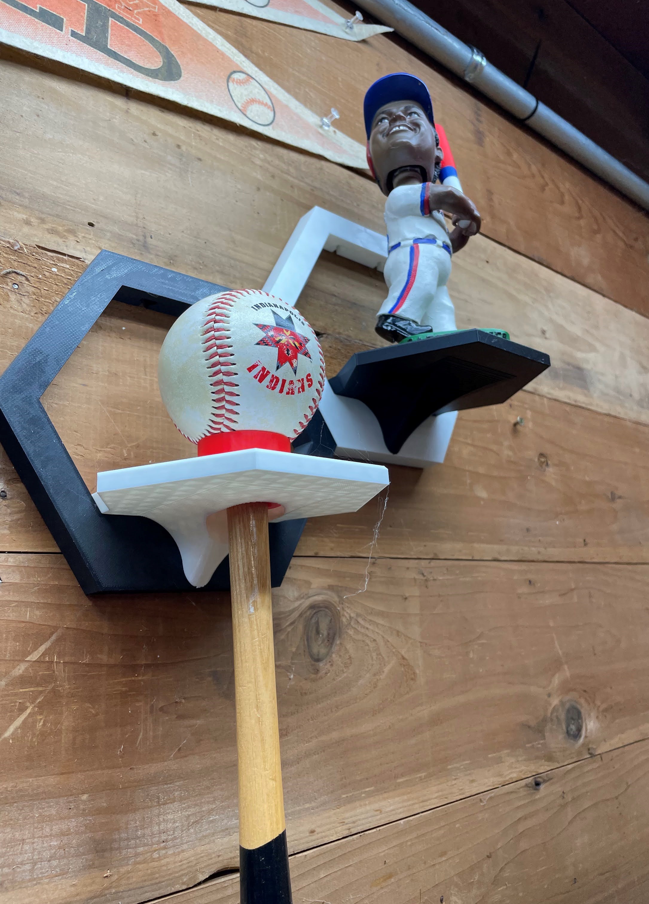 Hexagon Shelf baseball and souvenir baseball bat display holder - photo 2