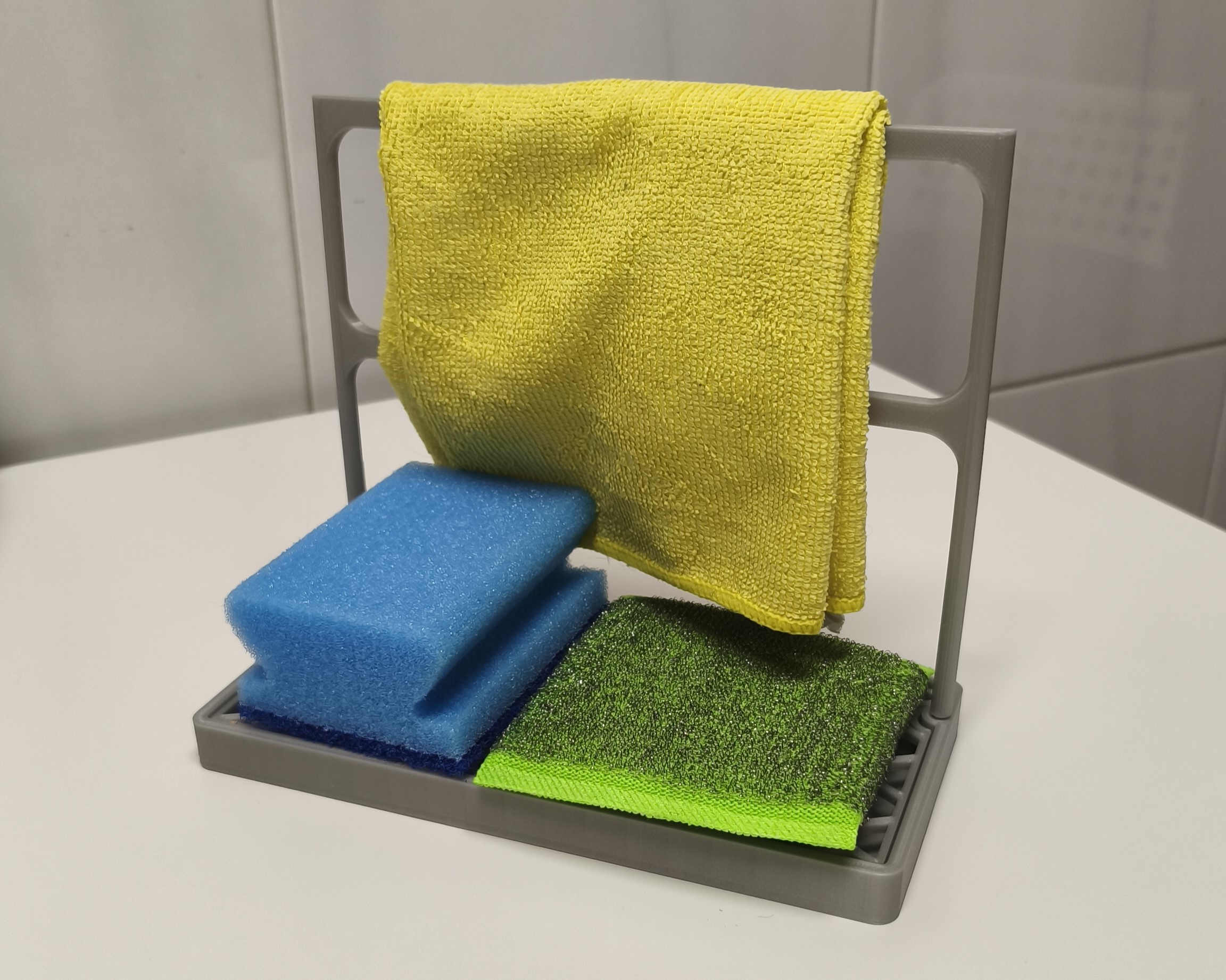 Kitchen Sink Organizer with Honeycomb Drain & Cloth Holder
