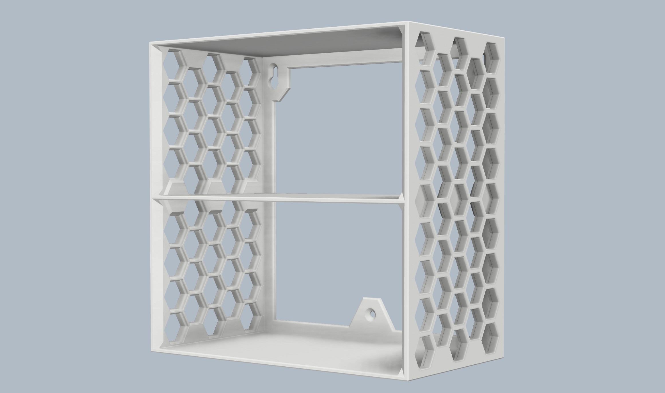 Triple Shelf with Honeycomb Storage Wall Sides 220mmW x 120mmD