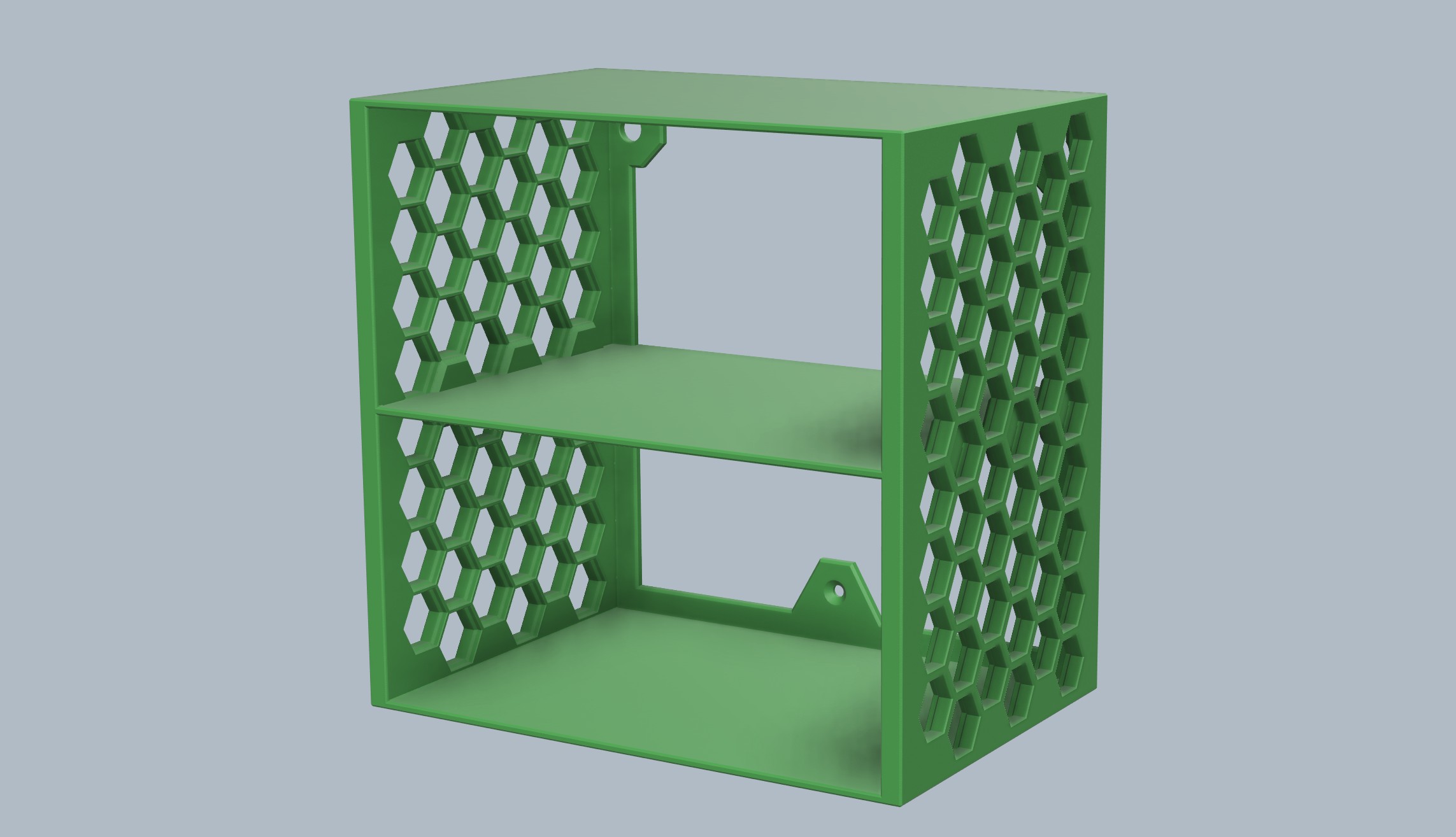 Triple Shelf with Honeycomb Storage Wall Sides 220mmW x 150mmD
