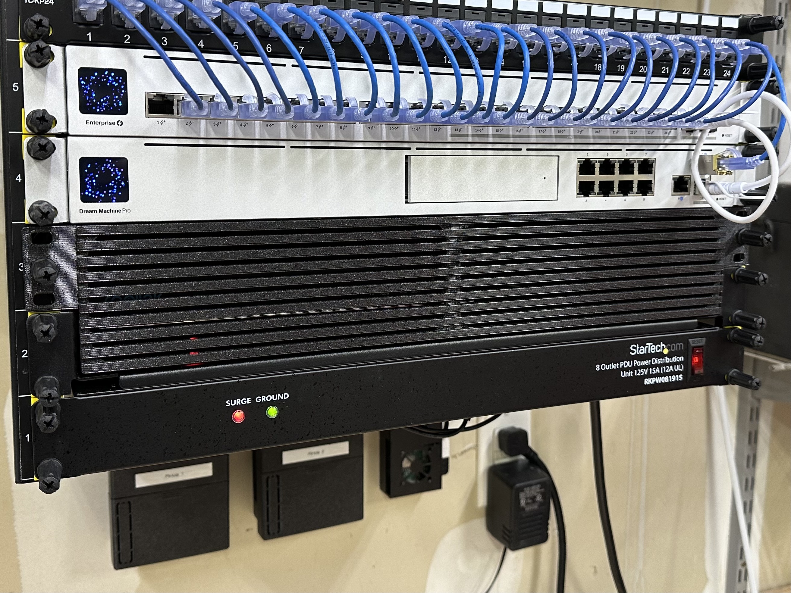 2U Vented Panel for 1U Rack Mount Shelf