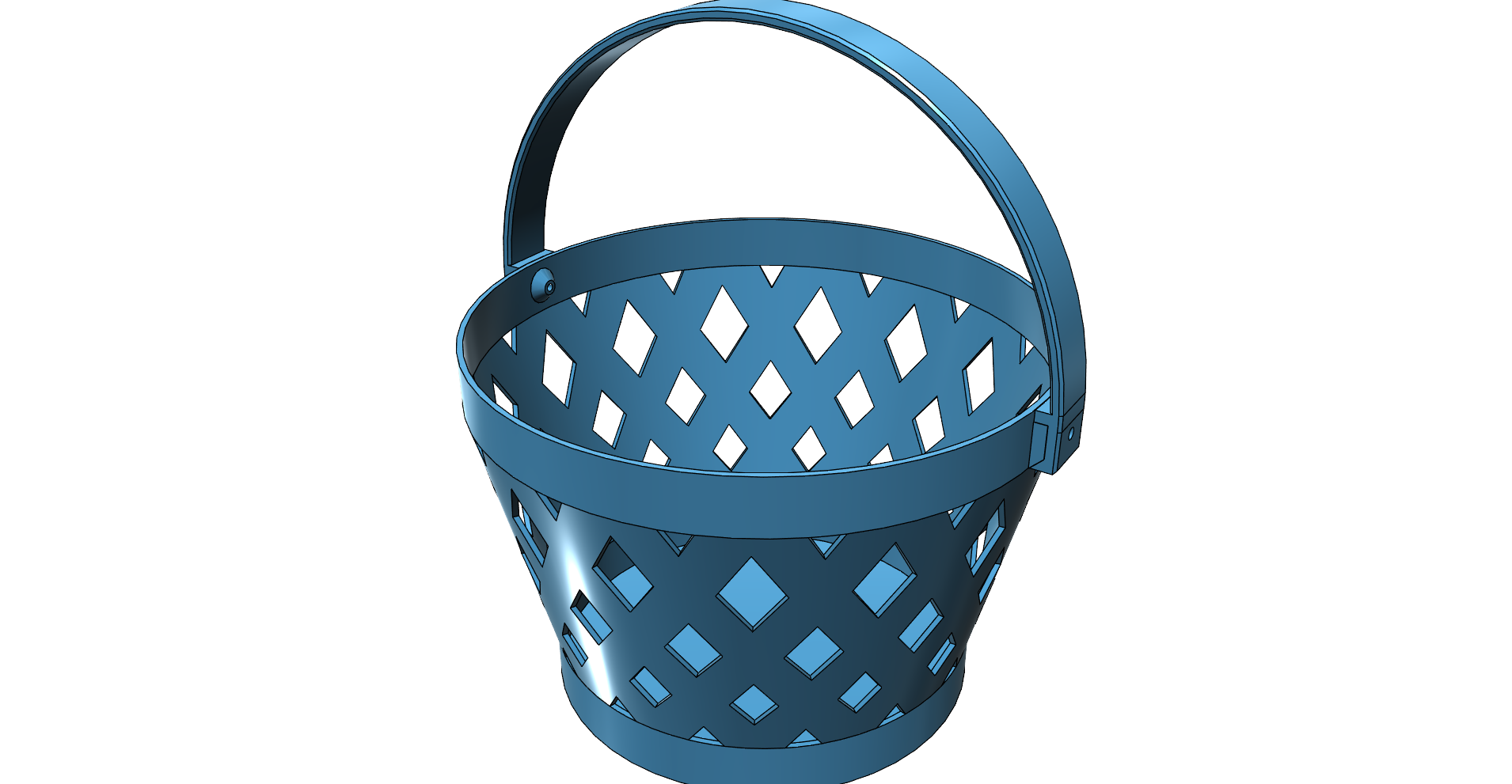 Basket round basket with handle holder bucket toy kid kids children easy print 3 versions kosik pro deti easy print printable without support, tested - photo 2