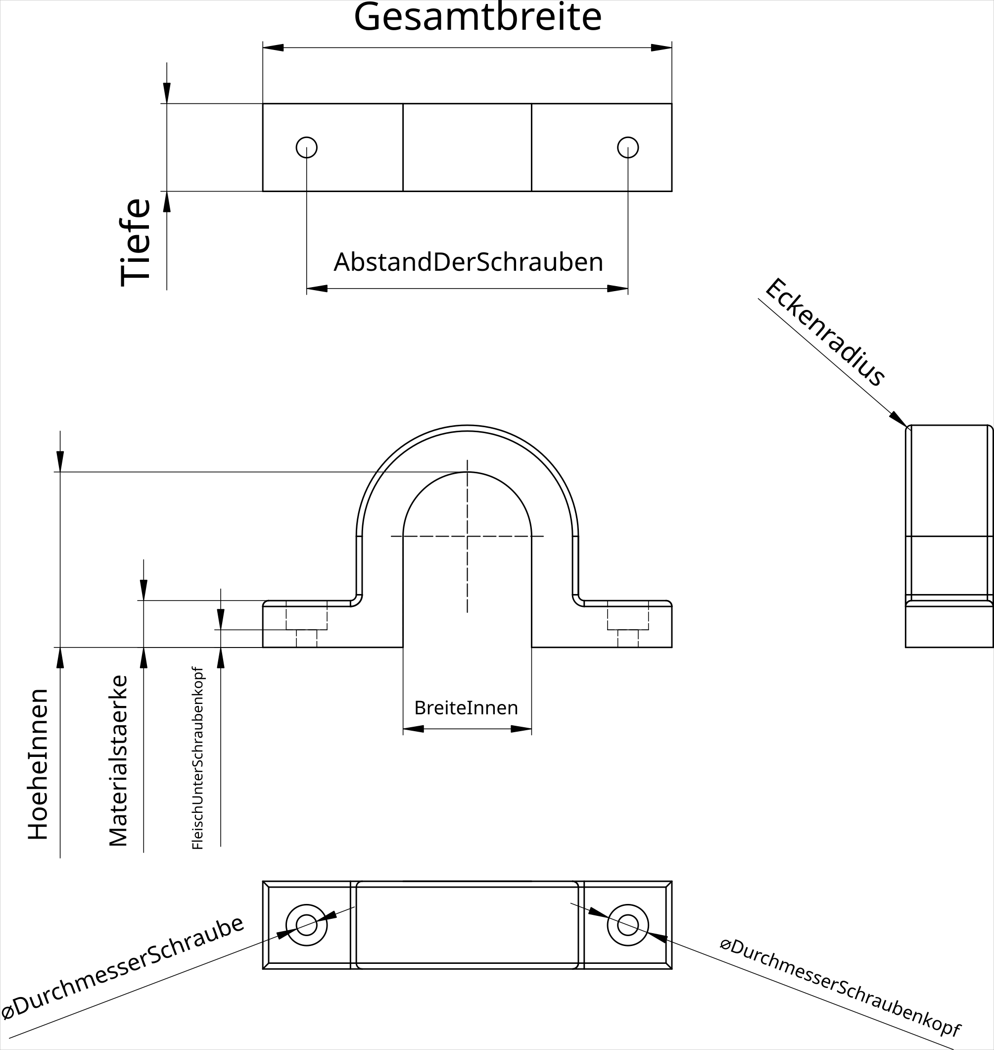 U-Clamp U-Schelle (FreeCAD) fully parametric - photo 2