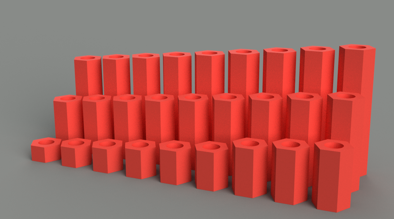 M4 Standoff Spacer Female-Female Polygon 4-30mm
