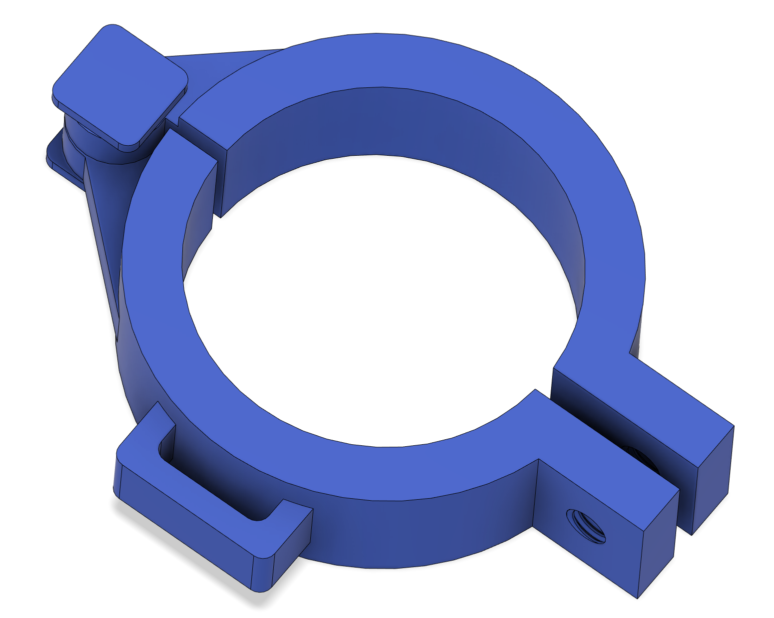 Monopod strap attachment / tube clamp with square loop (print-in-place & parametric)
