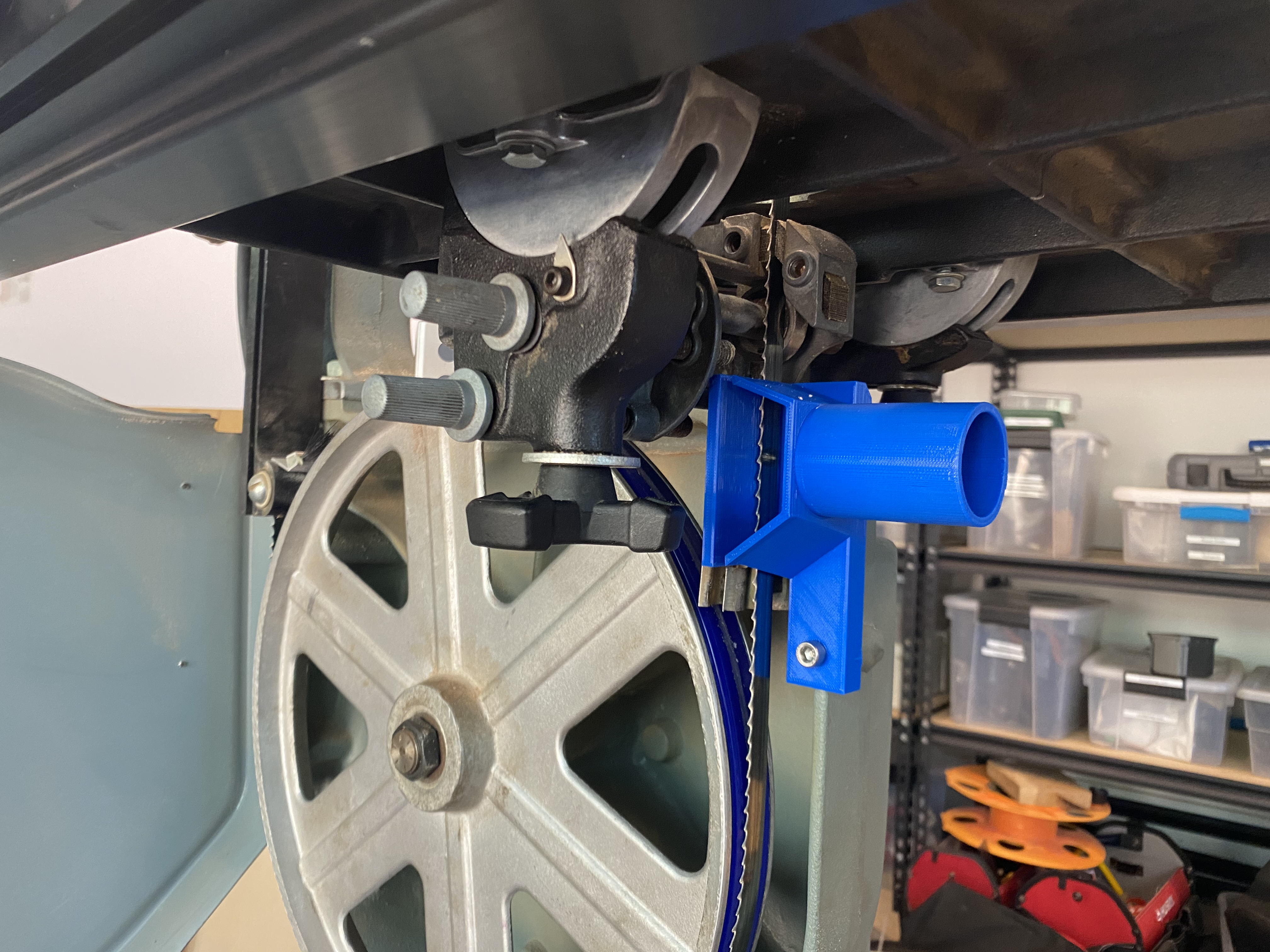 DustyBoi: Under Table Vacuum adapter for Delta 52-963 Bandsaw
