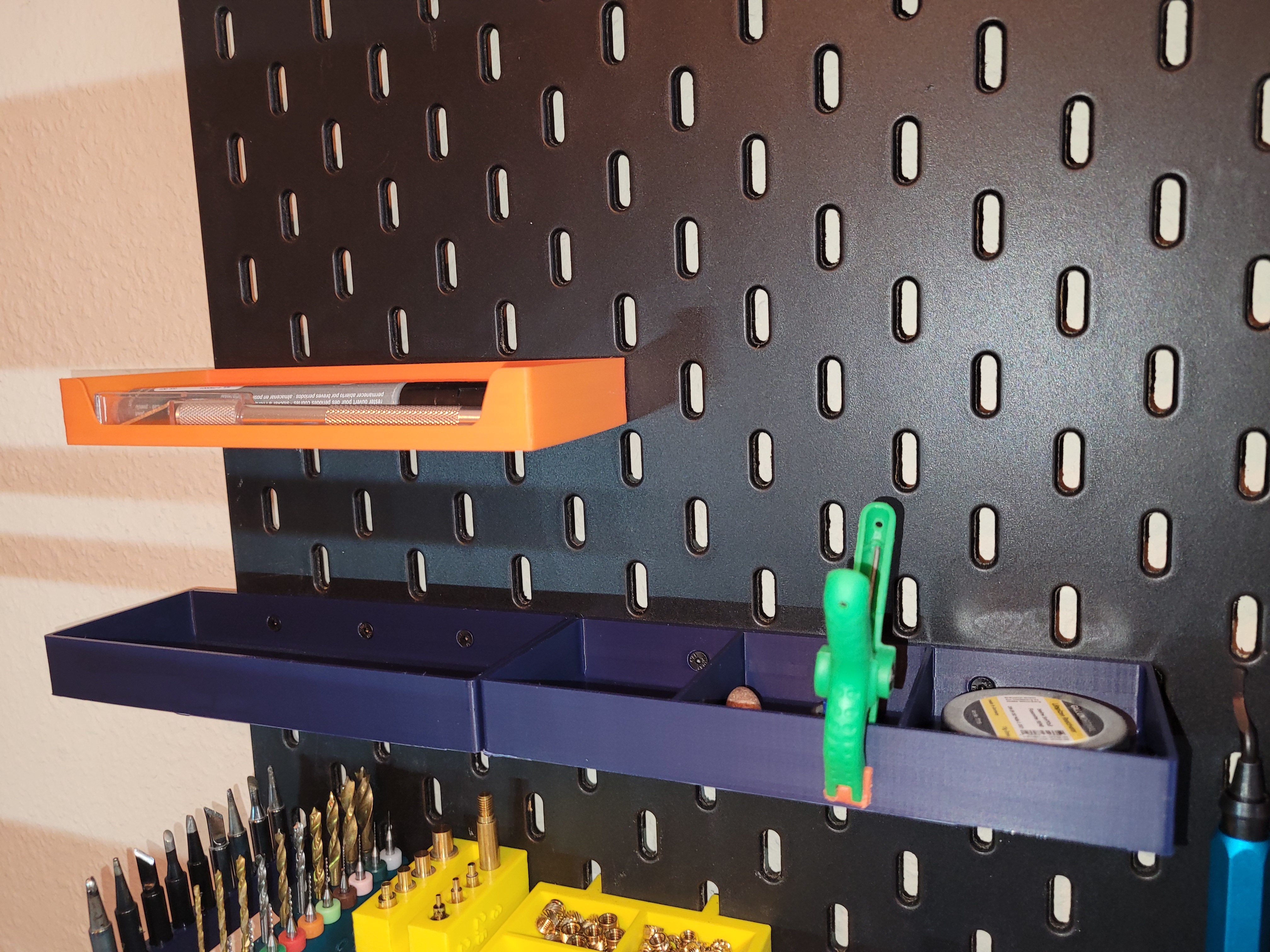 Lowpoly Ikea Skadis tray with hooks or T-Nuts, solid or hexagon bottom - photo 3