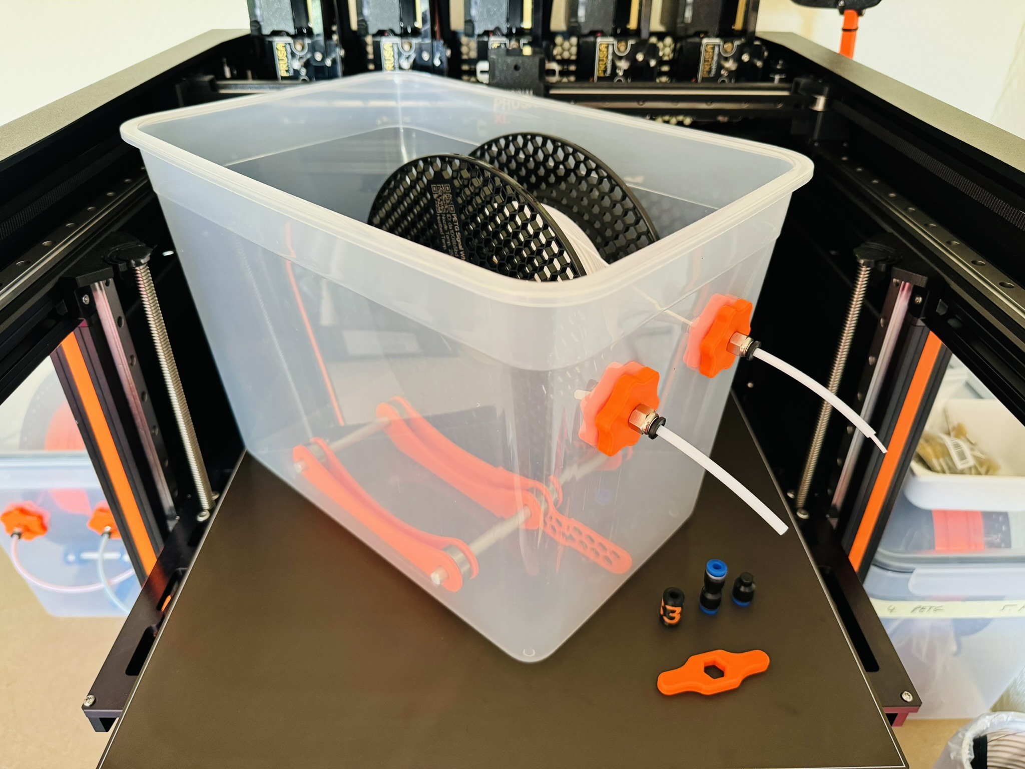 Filament Dry Box with Dual Spool Holder and Tube Outlet for IKEA365+