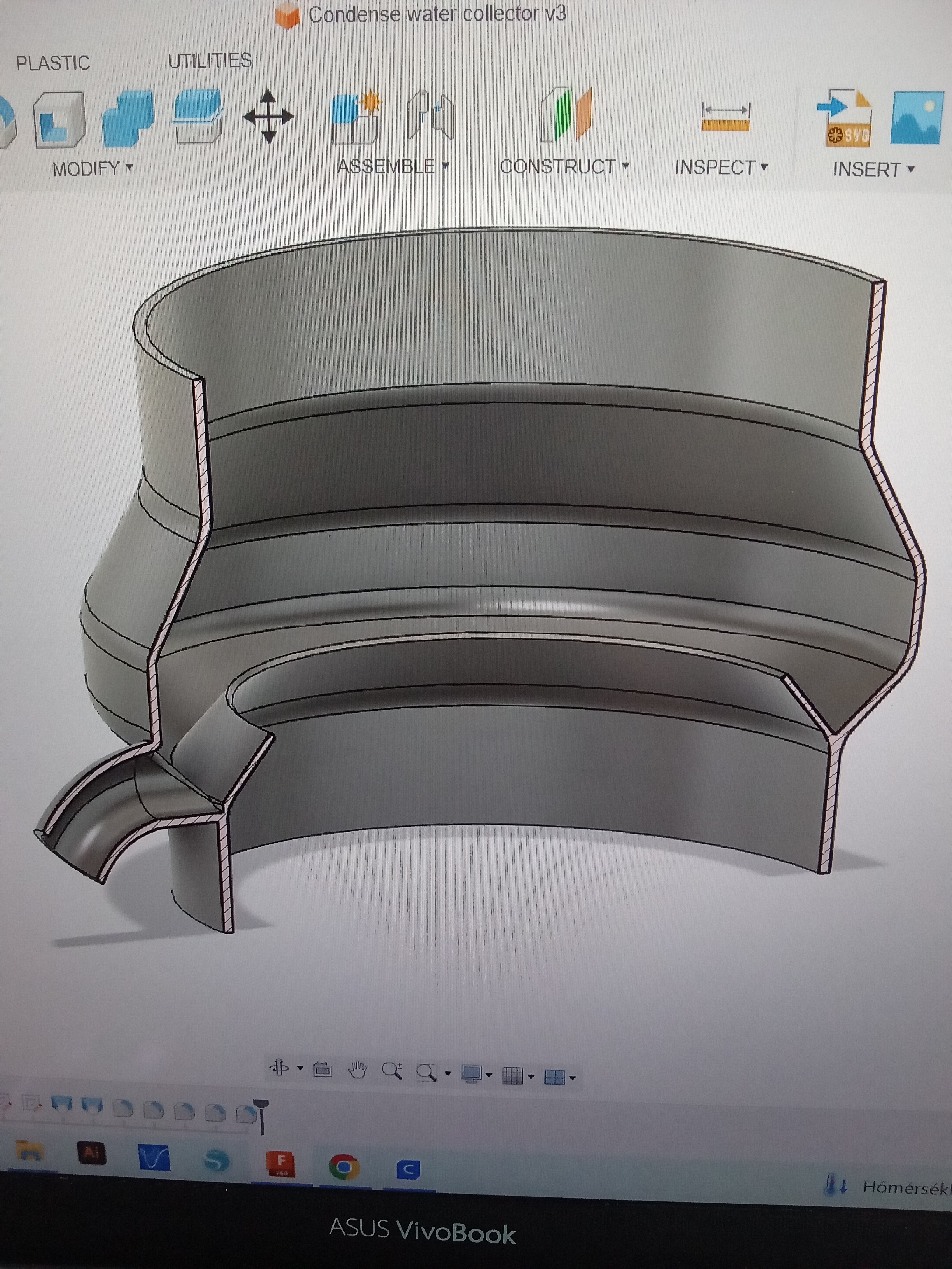 Condense water collector for kitchen extractor 150mm tube