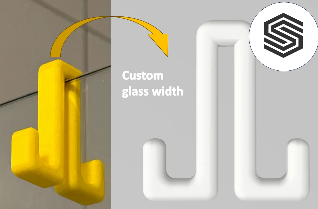 Glass Shower Hook | Customizable Size