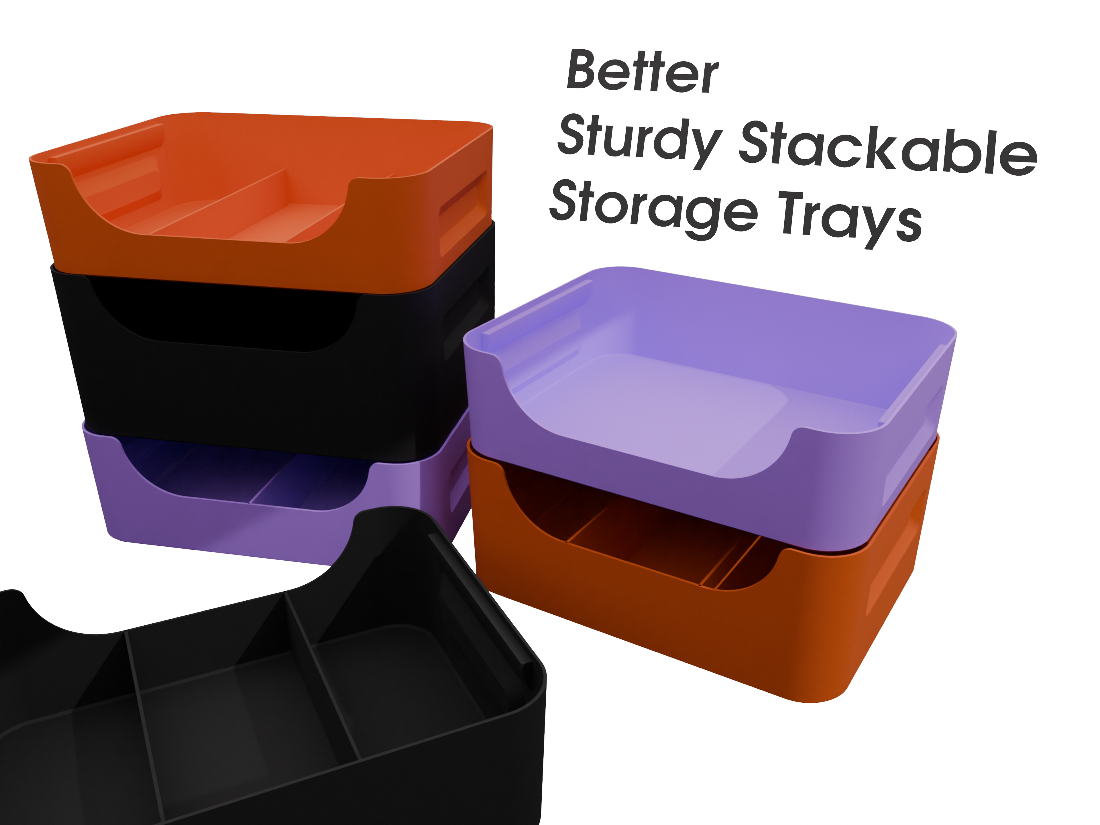 Better Sturdy Stackable Storage Trays
