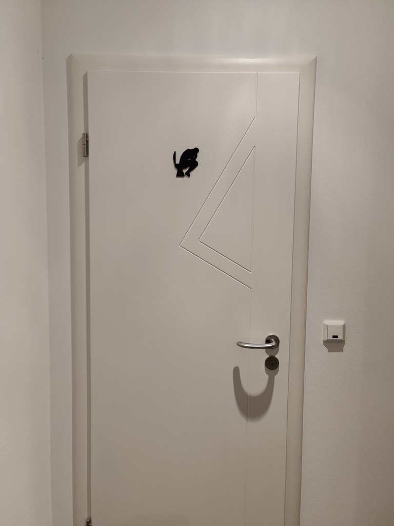 Rodin's "The Thinker" WC / Restroom / Toilet / Bathroom sign - photo 2