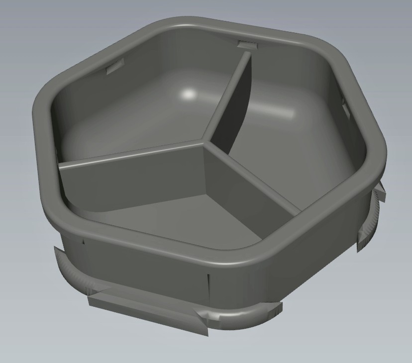 Hex tray with dividers (remix)
