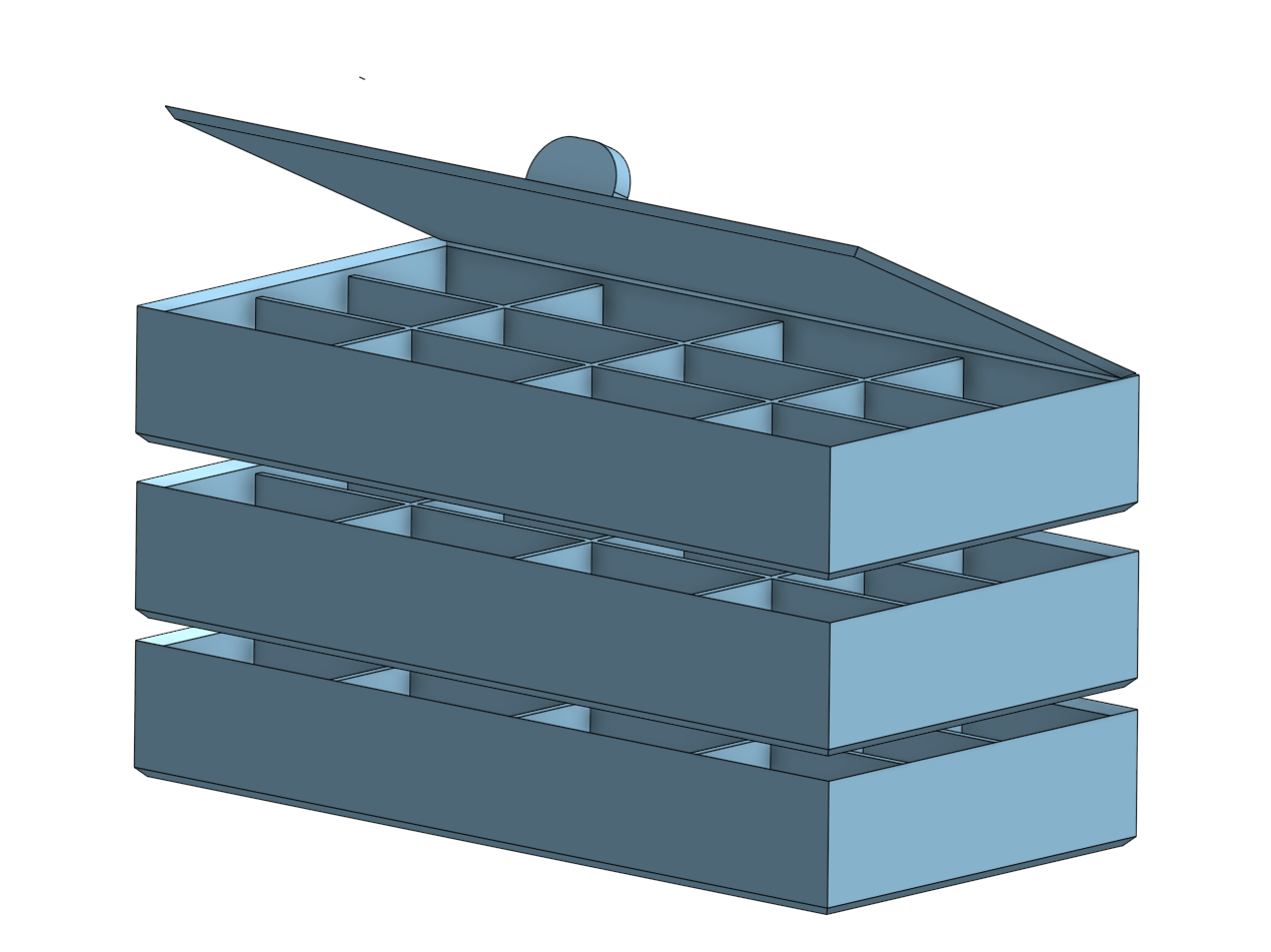 Stackable tray box and lid sewing storage