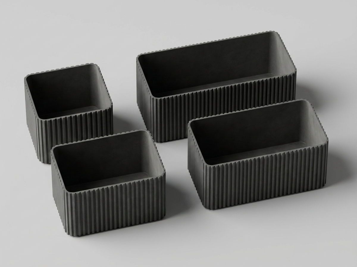 Modern Bathroom Organizer Set | 3D Printable Countertop Storage Boxes - photo 2