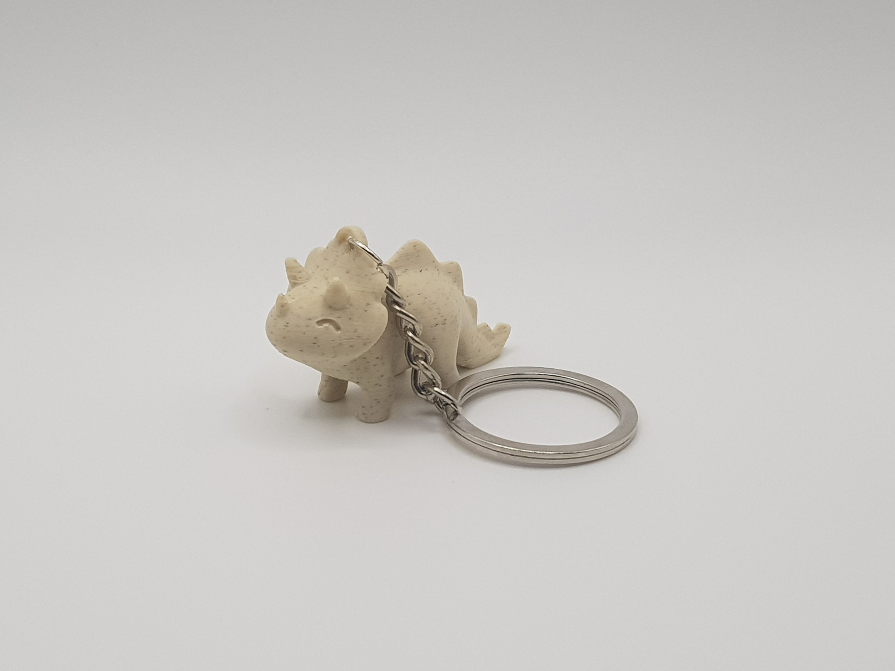 Cute Stylized Triceratops Dinosaur Keychain (Remix) - photo 2