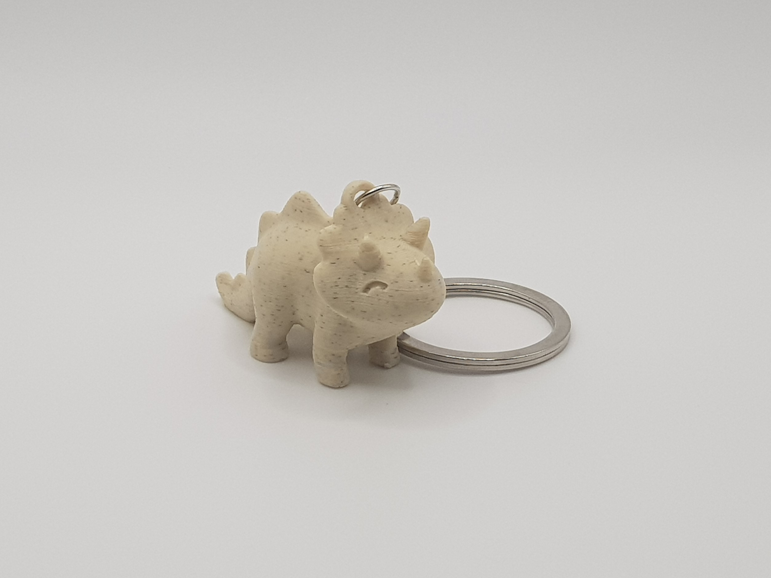 Cute Stylized Triceratops Dinosaur Keychain (Remix)