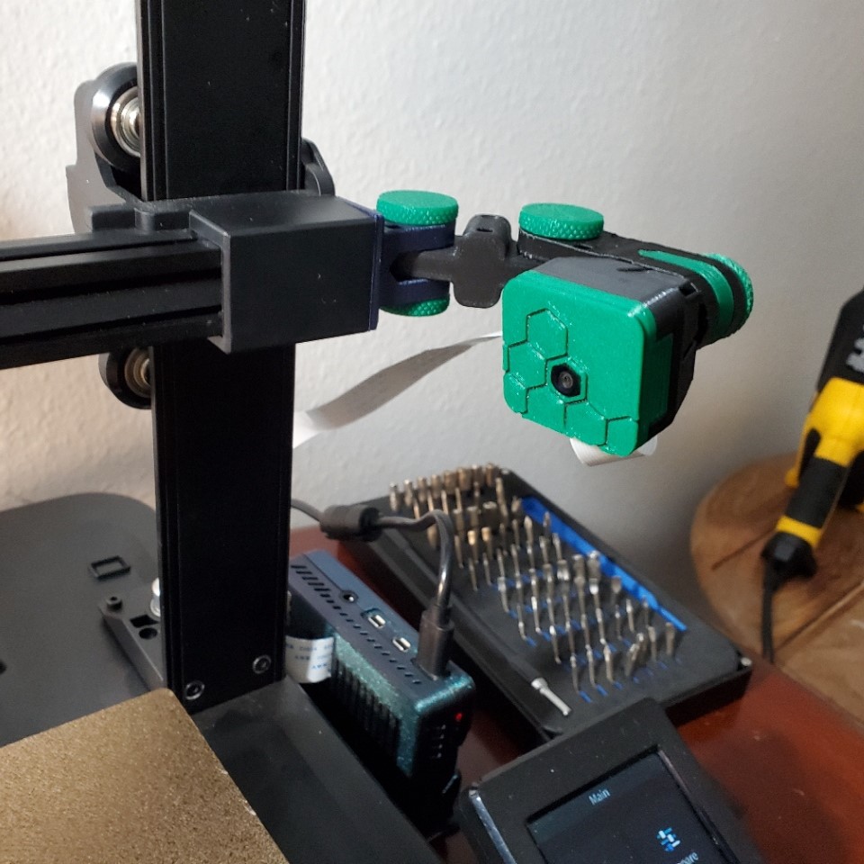 Ender 3 v3 SE Adapter for  Articulating Raspberry Pi Camera Mount System