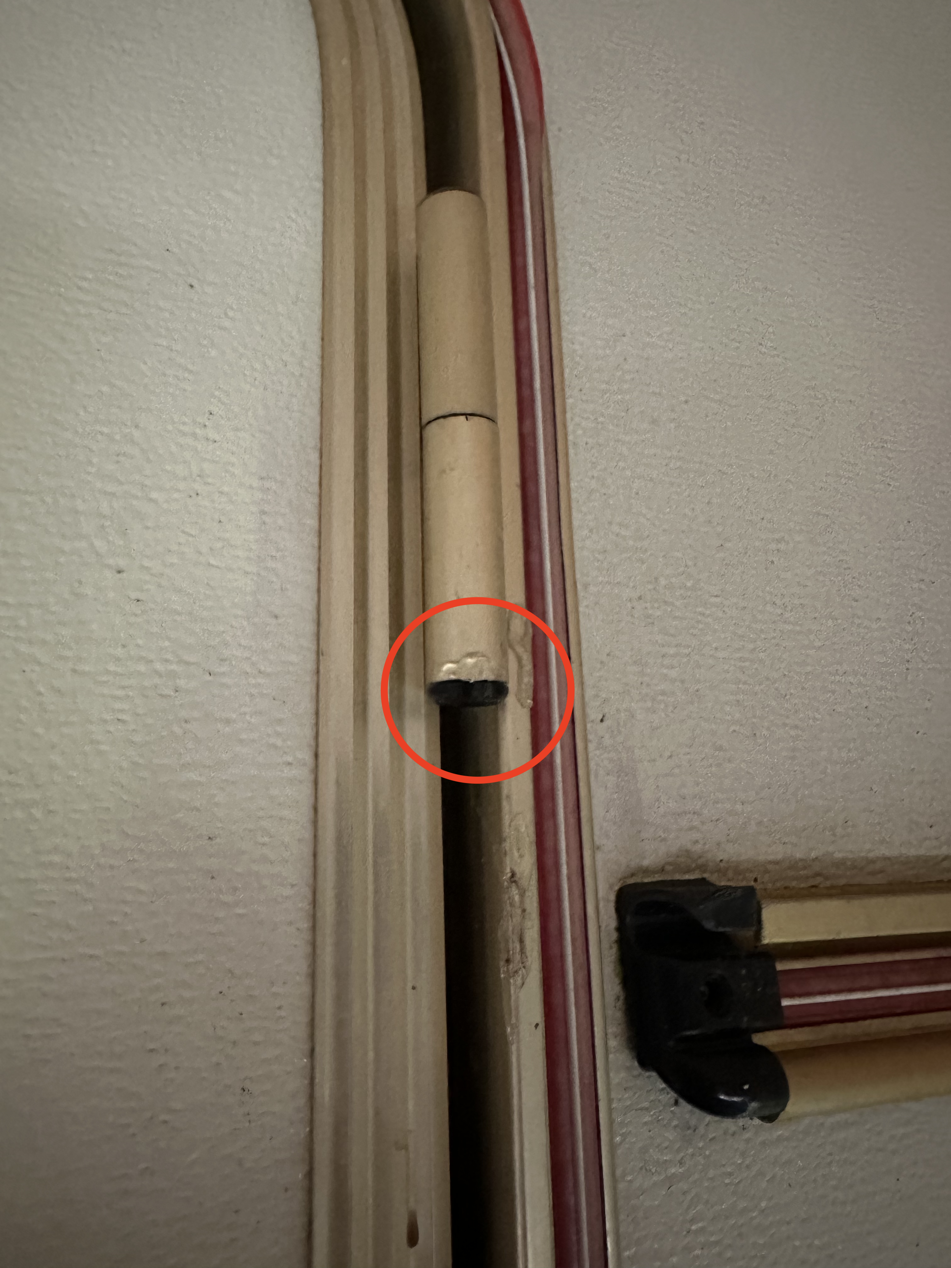 Caravan door hinge plug