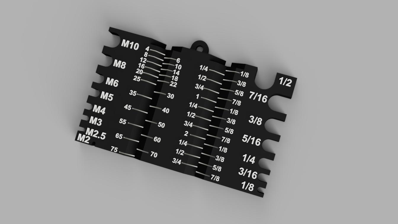 Screw measuring tool (metric & standard)