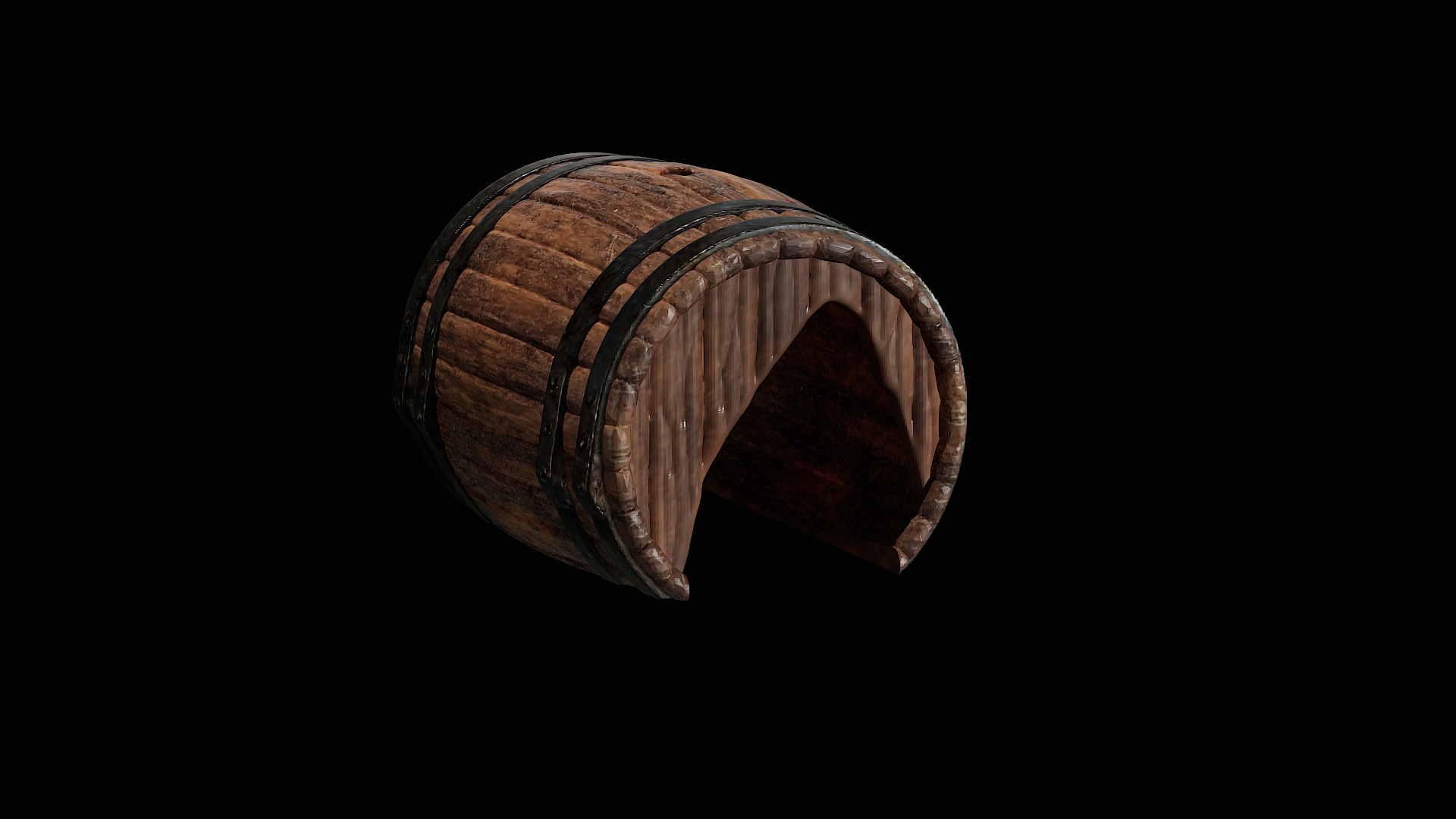 Broken wooden barrel decoration aquarium/terrarium/miniature - photo 4