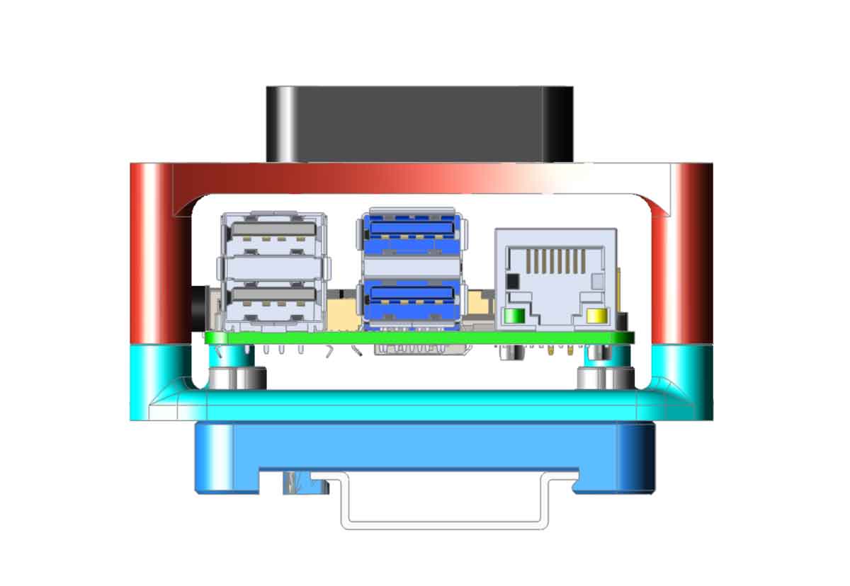 RPI Din Clips Mount 40mm Cooling Fan - REMIX with 50mm or 55mm DIN Clip Holes