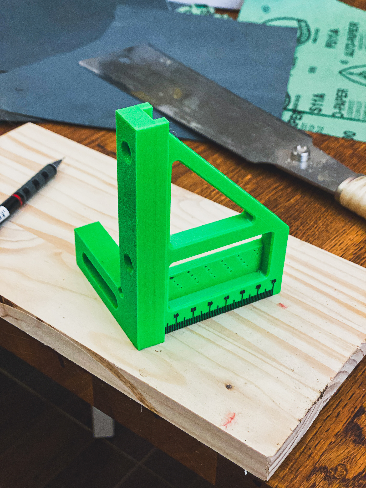 3D Multi Angle Measuring Ruler 45/90 Degree, Carpentry Square Protractor Drawing Line Ruler Miter Triangle Layout Tool - photo 4