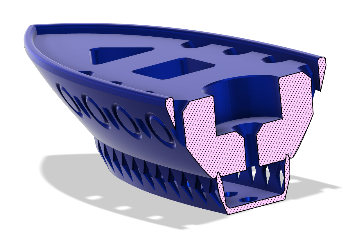 Toy boat with improved draining and balancing