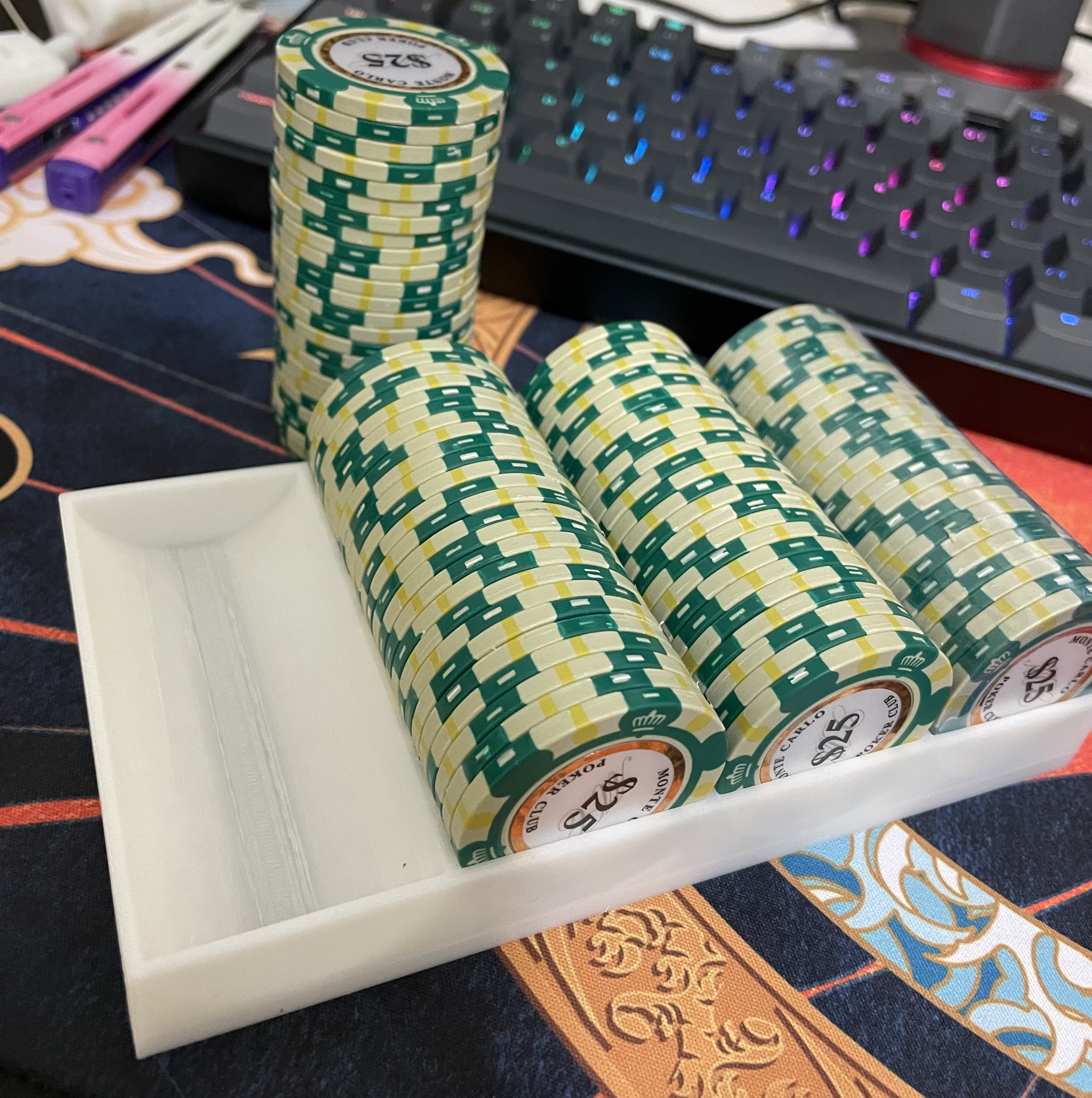 Poker Chip Tray (stackable, 4 x 25 chips) - photo 2