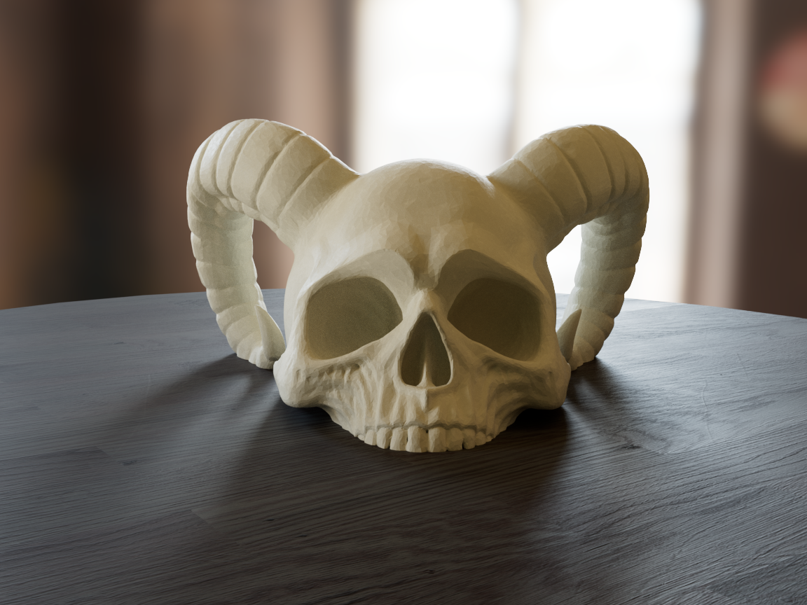 Horned Skull Lamp | Demon Skull | Skull with Horns - photo 3