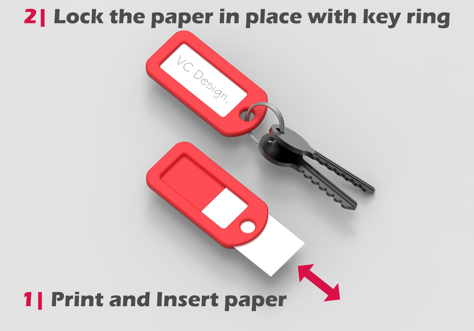 Key Tag Paper Name Key Ring Keychain