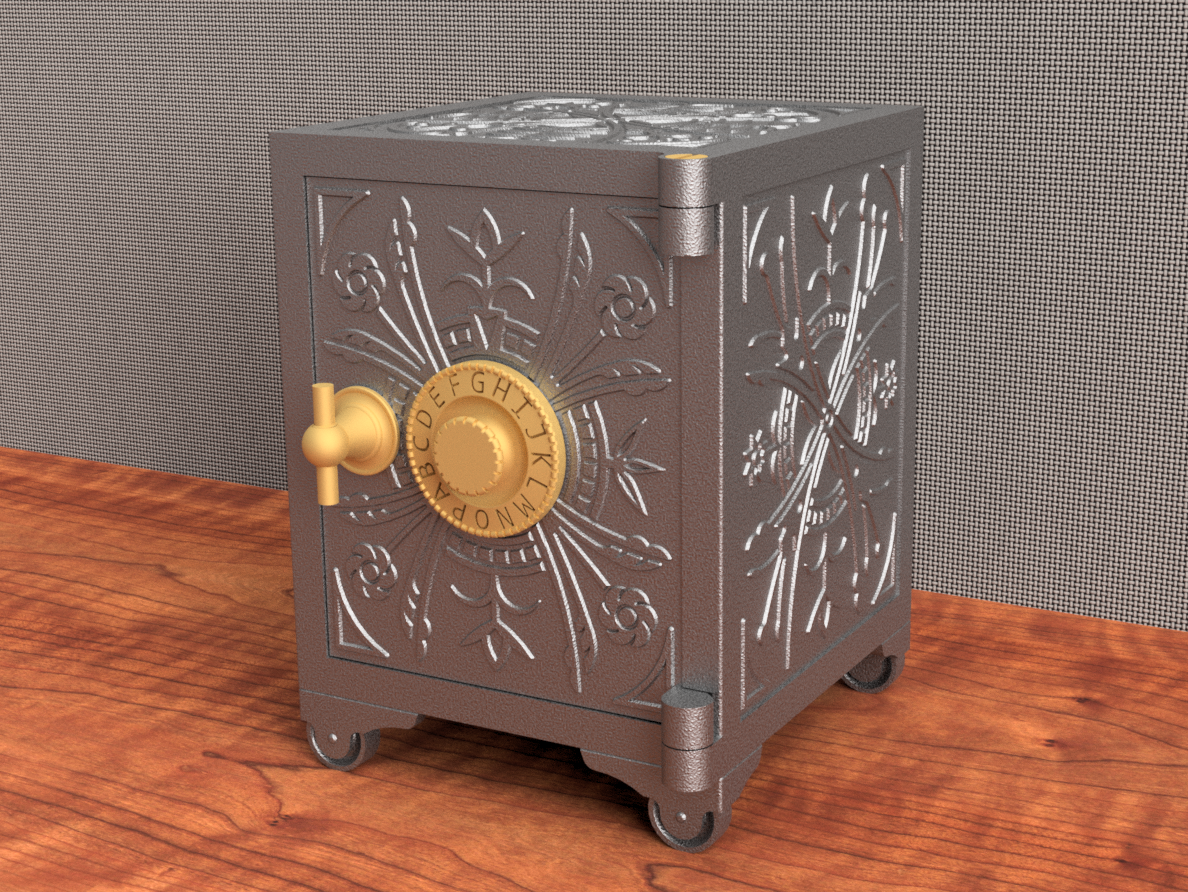 Miniature Toy Safe with Ornate Decoration - photo 3