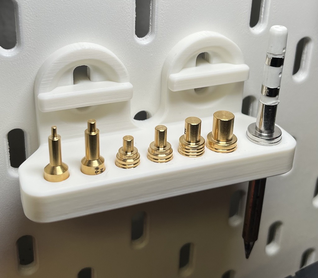 Skadis mount for CNC Kitchen heat‑set inserts with T-clip system