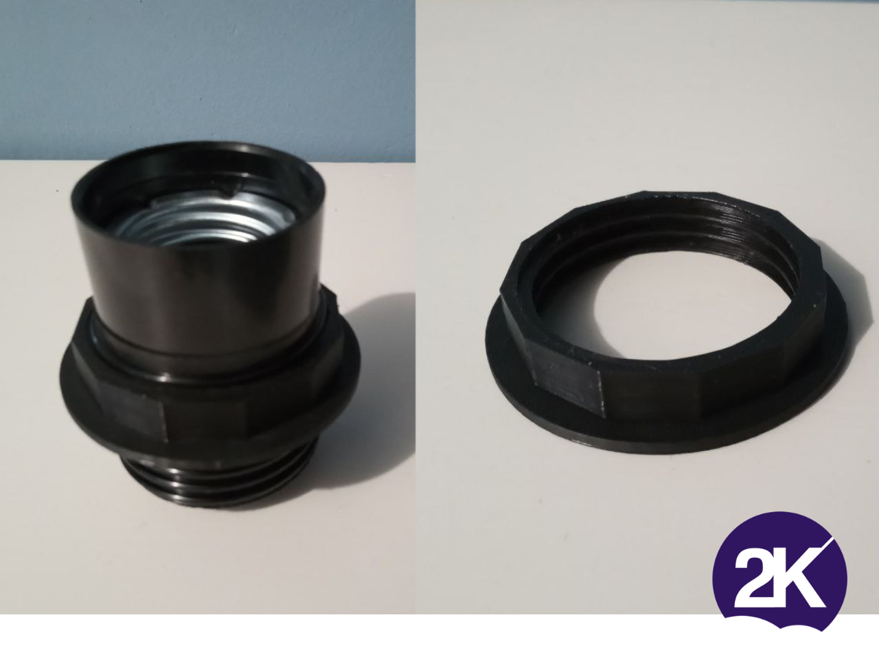 Replacement Nut for E27 Lamp Socket, easy to print