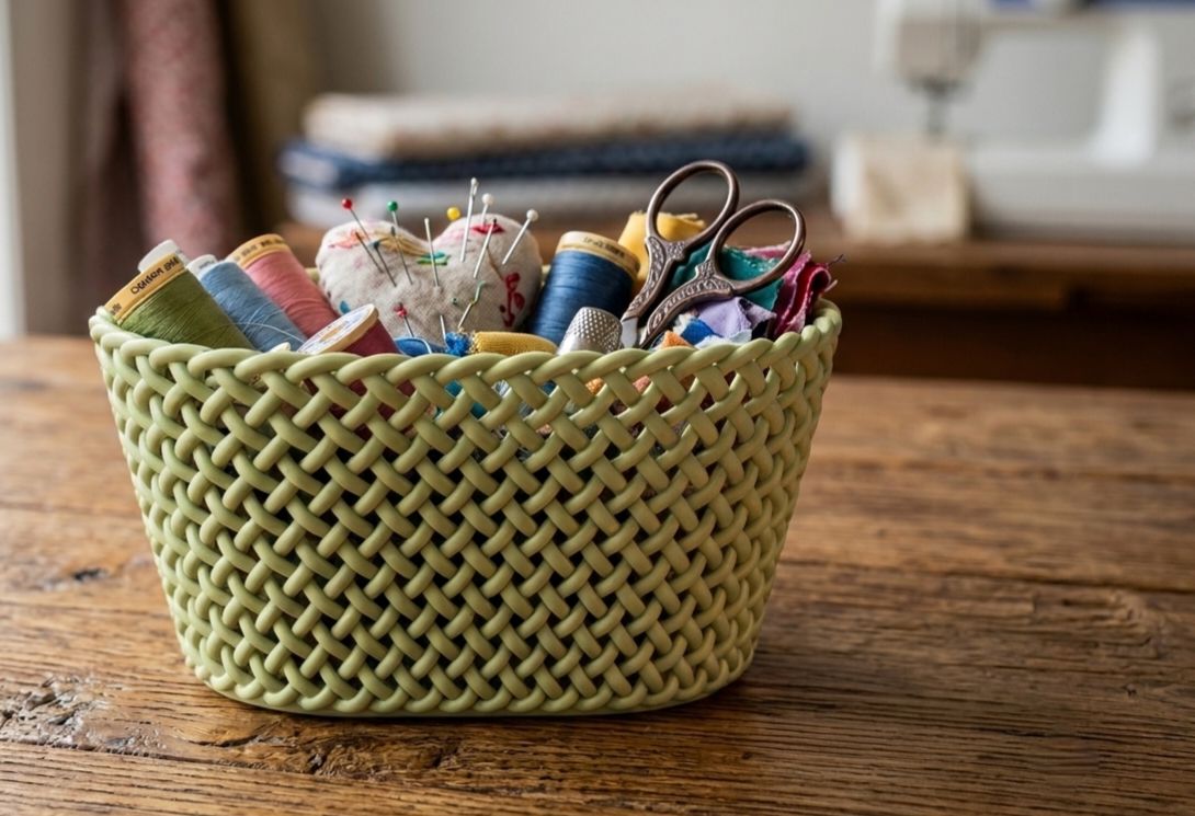 Wicker storage basket