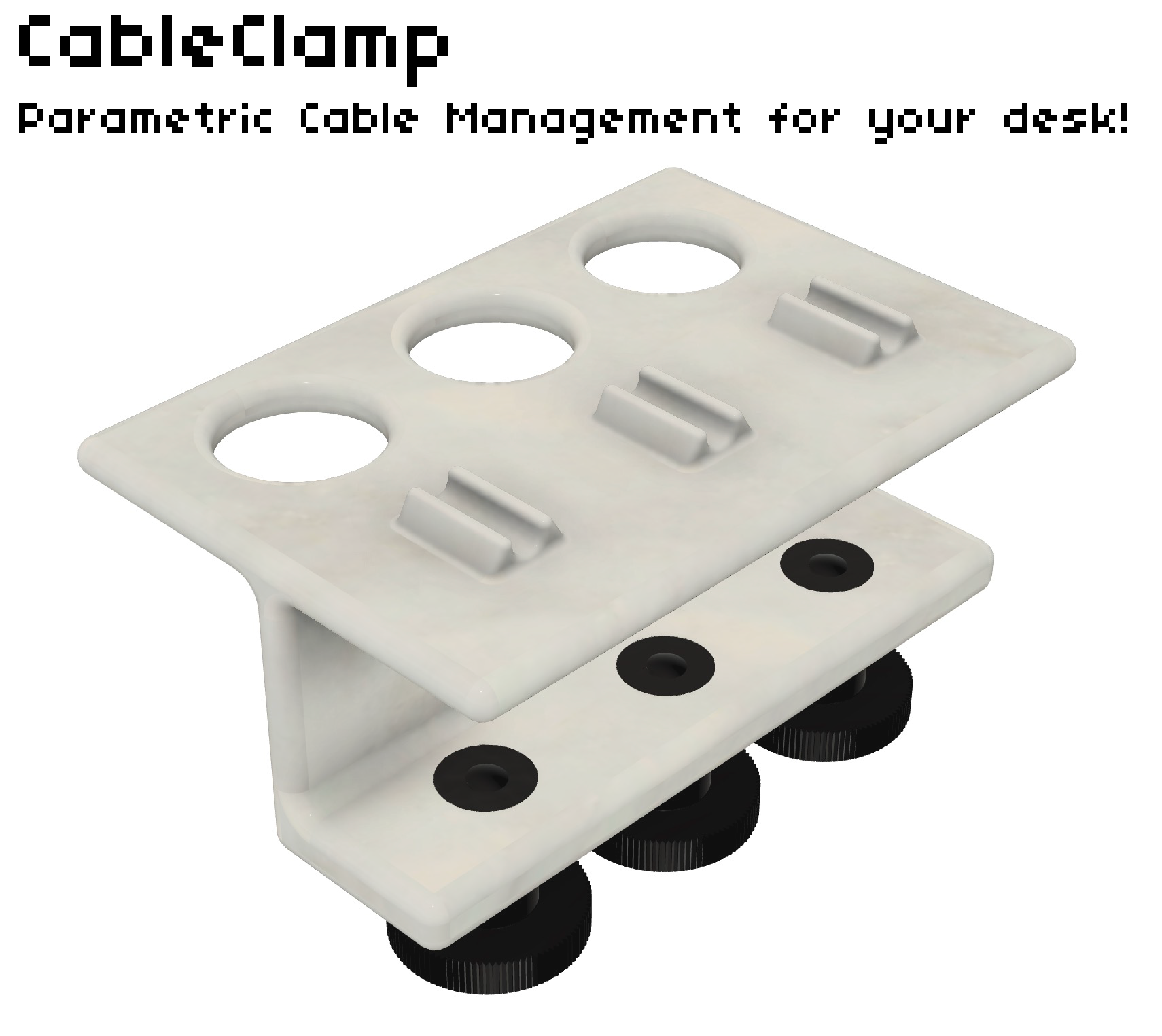 Desk Cable Clamp - Parametric Minimalistic Cable Management for your desk (Updated!!!) - photo 2