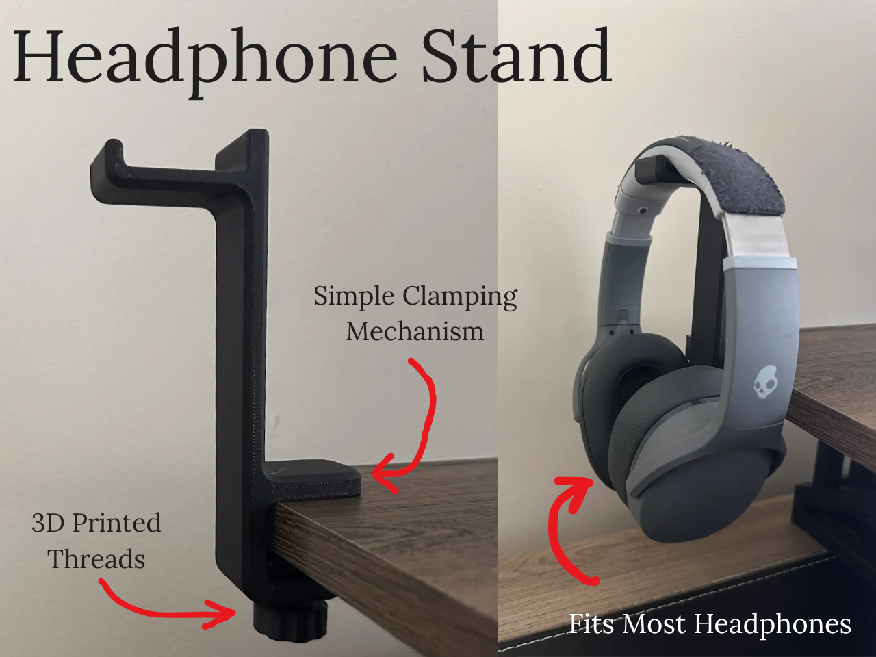 Desk Clamp Headphone Stand