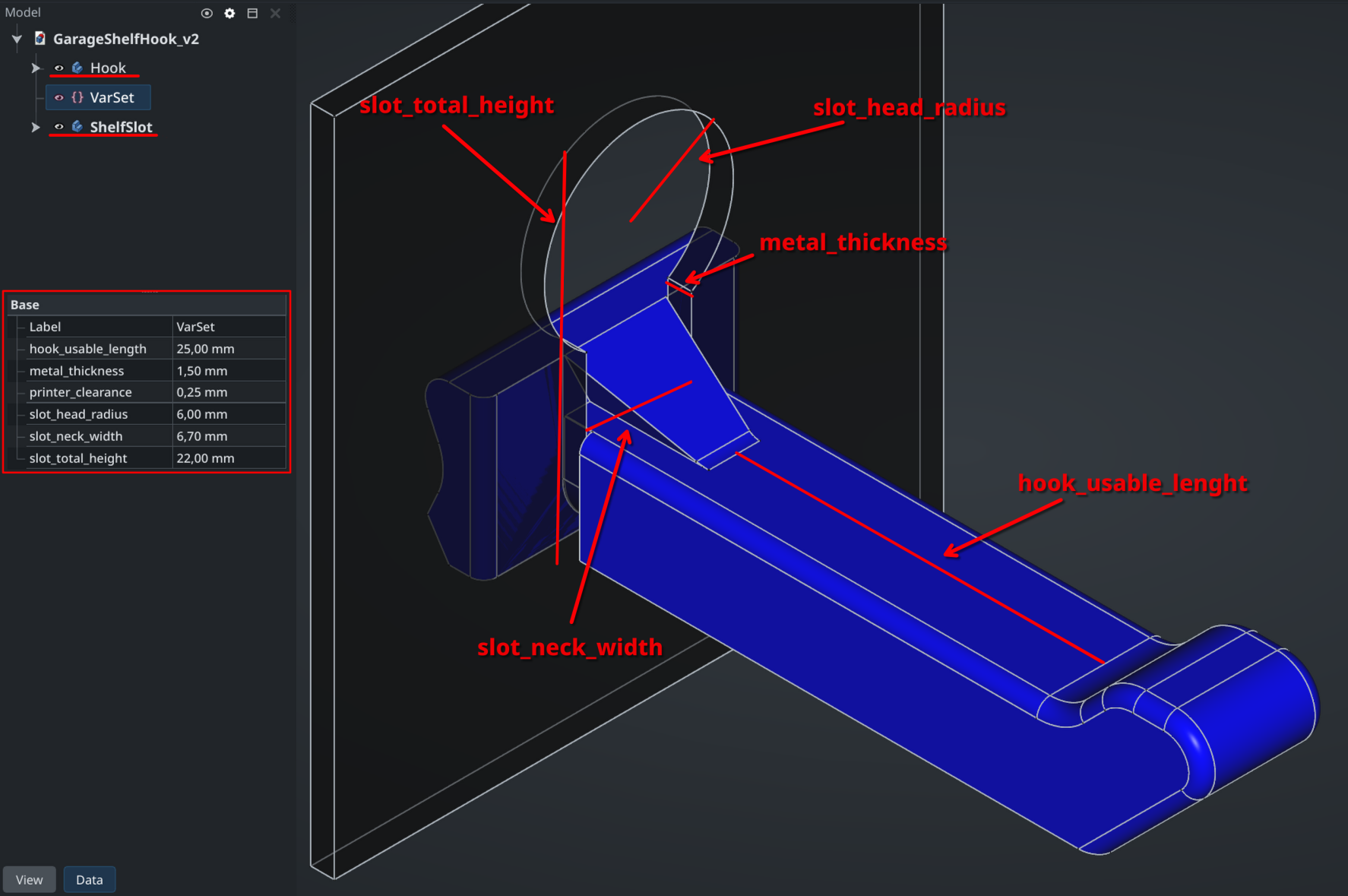 Hardened Garage Shelf Hook - Parametric - photo 2