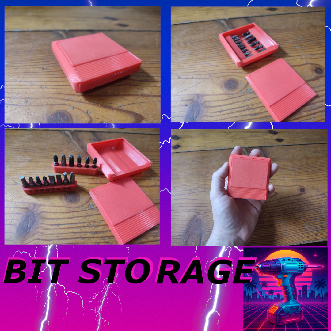 Bit case, Compact bit holder, Pocket bit holder, Bit storage case, Bit organizer, Bit rails