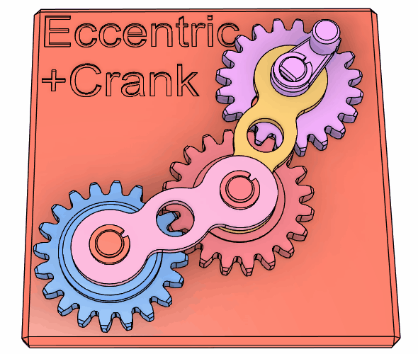 Educational Model of Eccentric Gear with Crank-Rocker Mechanism - photo 2