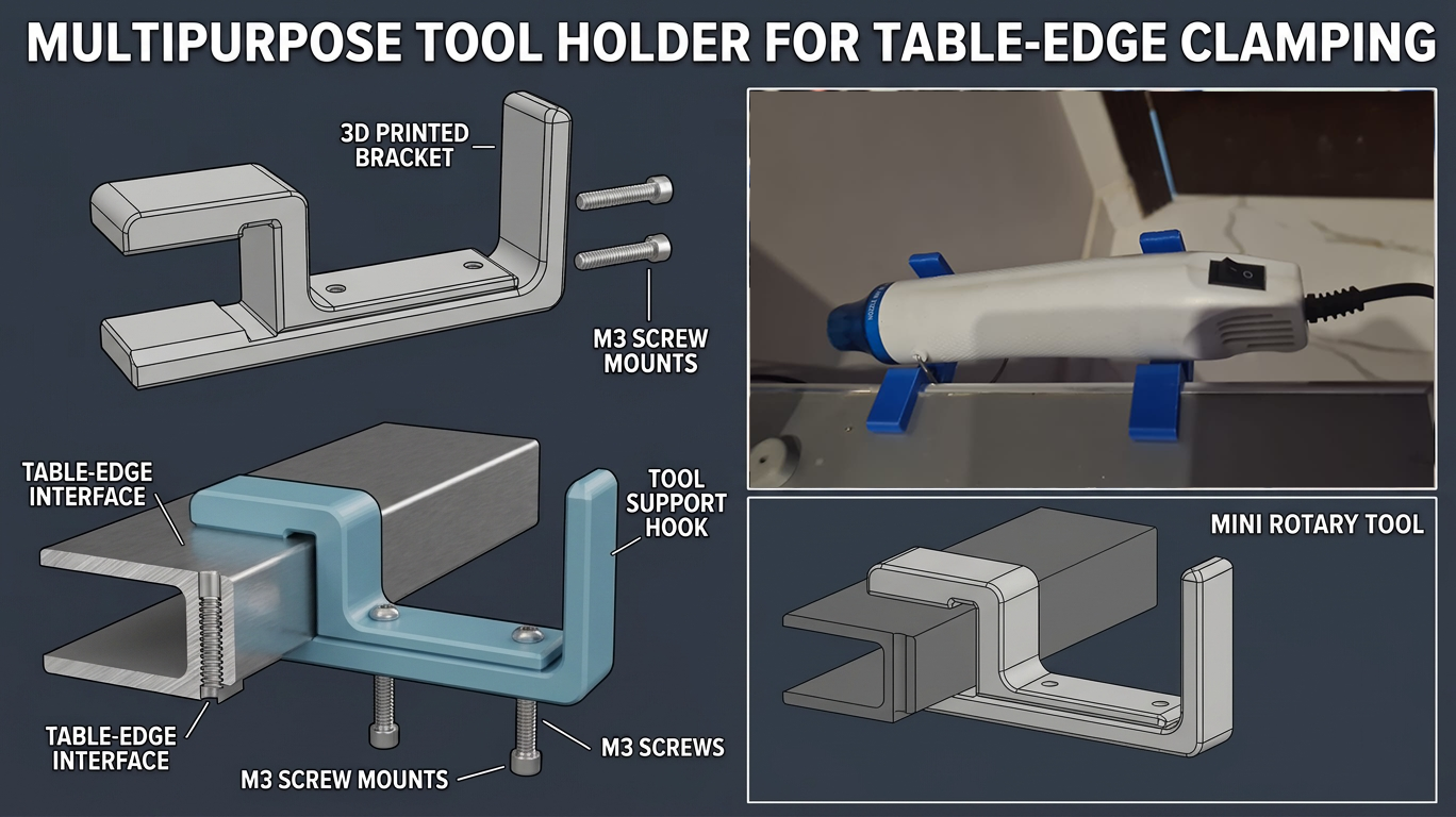 Multipurpose Table-Edge Tool Clamp