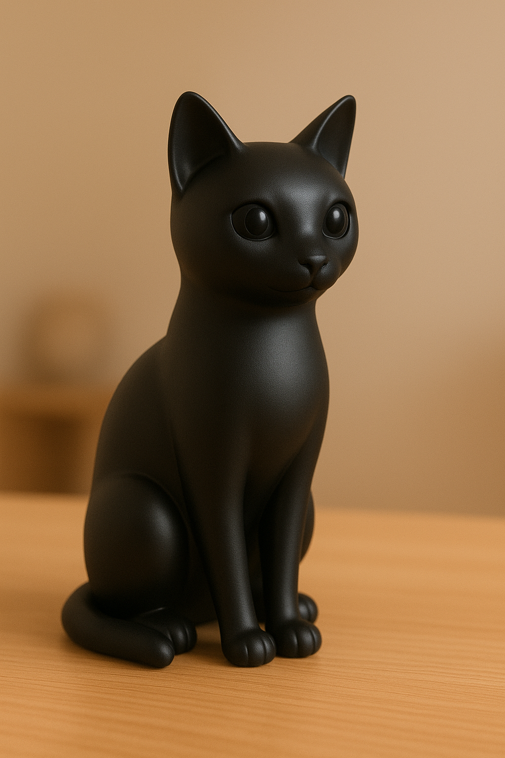 Sleek Modern Black Cat Figurine