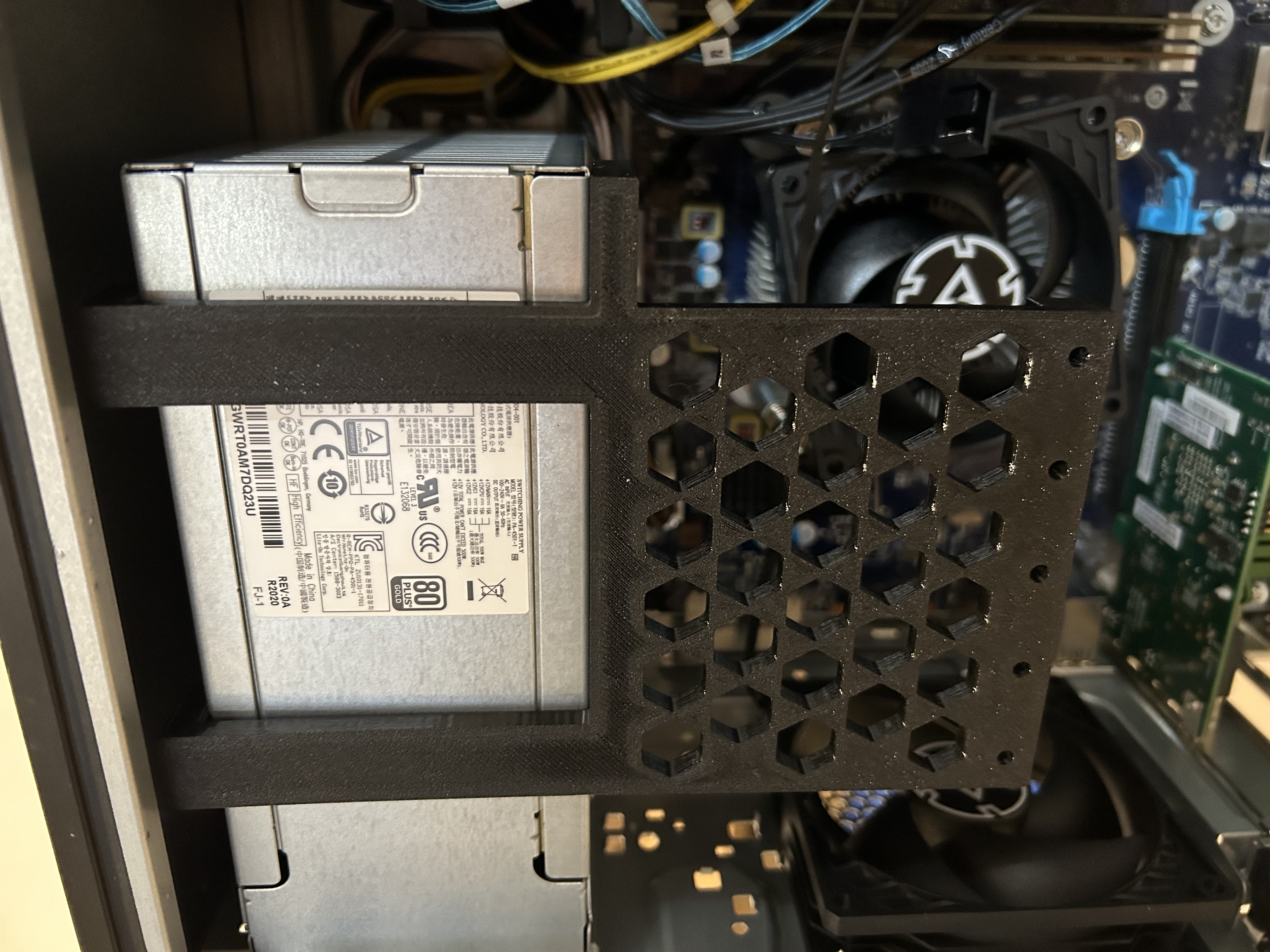 HP G2 Z4 Tower PSU Clamp fan bracket mount to cool PCIe area - photo 2